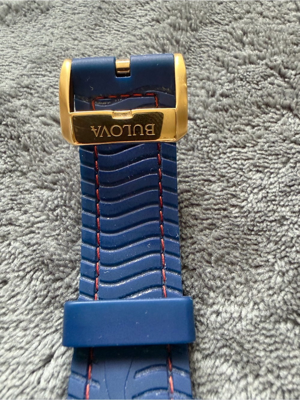 Bulova Marine Star Men’s Quartz Chronograph Gate 100m Blue Dial Gold Finish - Picture 6 of 12